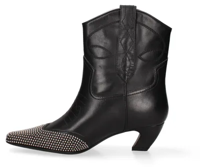 Produktbild von Damenschuhe, Stiefel, schwarz, Leder, mit Nieten, im Western-Stil, Marke: Marc Ellis