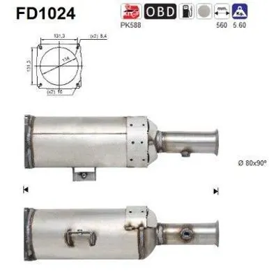 Obrázek produktu pro Filtr Pevných Částic Dpf Citroen Jumpy Ii 2.0Hdi Euro 4