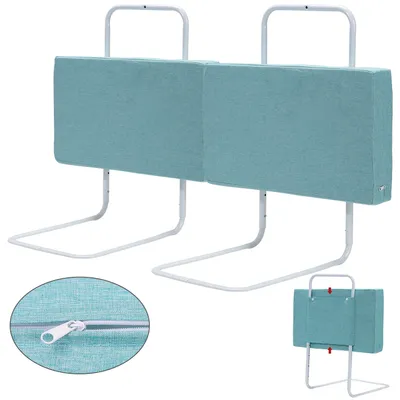 Produktbild von Jopassy Kinderbettgitter Bettschutzgitter 2X 60cm Höhenverstellbar, Rausfallschutz Babybettgitter Bettgitter für Familienbett und Kinderbett, Grün