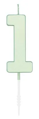 Productafbeelding van Getallenkaars, taartkaars, 4,5 cm, groen, 1 stuk