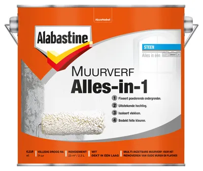 Productafbeelding van Alabastine - Muurverf Alles-In-1 - Wit - 2,5 L