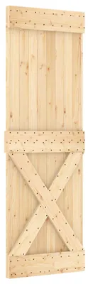 Image de Porte coulissante vidaXL NARVIK, finition naturelle et noire, 70 x 210 cm (152,5 cm)