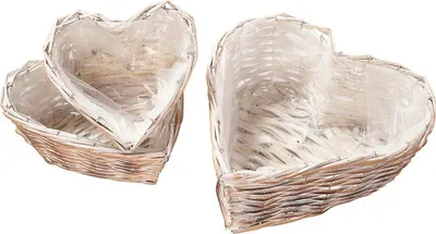 Produktbild von 3er Set Pflanzherz D. 20 + 25 + 30cm Rattan Natur white wash CreaFlor Home