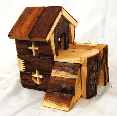 Produktbild von Nager Rinden-Holzhaus 2-stöckig für Hamster und Mäuse