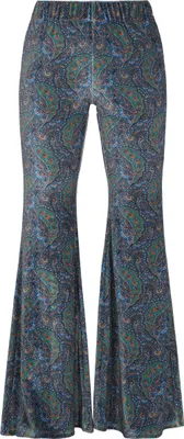 Image de Pantalon pour femmes VIRITA - bleu, motifs multicolores. Taille L
