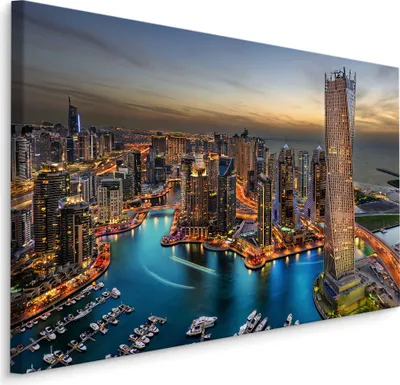 Produktbild von Fabelhafte Canvas LEINWAND BILDER 70x50 cm XXL Kunstdruck Wolkenkratzer Stadt Gebäude
