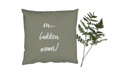 Produktbild von MuchoWow® Zierkissen Sofakissen Wohnzimmer Dekokissen 40x40 cm Zitate - Backen - Und... Backen Sie! - Sprichwörter - Foto Kissen - Schlafzimmer Dekoration