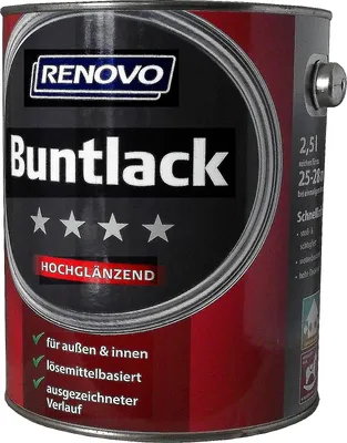 Produktbild von Renovo Buntlack Hochglänzend 0095 Weiß 2,5 L
