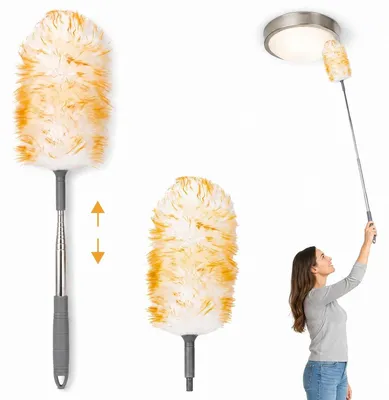 Image de Plumeau télescopique époussette - Laine et microfibre - Manche 130 cm
