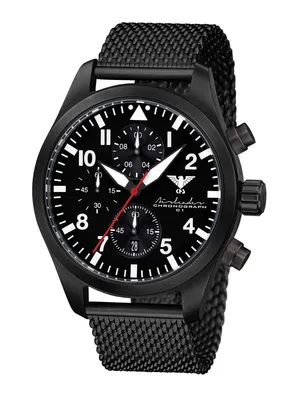 Produktbild von KHS - Armbanduhr - Herren - Airleader Black Steel Chrono - KHS.AIRBSC.MB