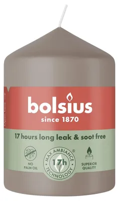 Imagen del producto de Vela Stumpenkerze de Bolsius, color beige claro, dimensiones 80/58