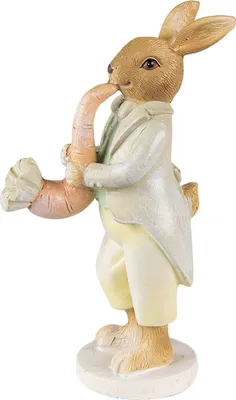 Immagine prodotto di Clayre & Eef Figurina Coniglio 16 cm Verde Giallo Poliresina