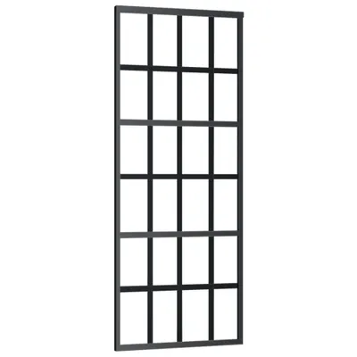 Image de vidaXL Porte coulissante verre ESG et aluminium 76x205 cm noir