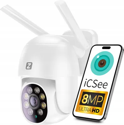 Produktbild von Ip Wifi 8Mp 4K Ultra Hd 4X Zoom, Infrarot 30M Audio Ip66 Ptz Kamera
