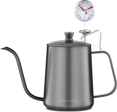 Image de Easyworkz Gage Gooseneck Pour Over Bouilloire avec thermomètre Acier inoxydable 304 600ml