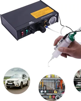 Produktbild von Kleberdispenser-Maschine, manuelle und halbautomatische Bedienung, einstellbare Zeitsteuerung, präzise Dosierung, Schwarz