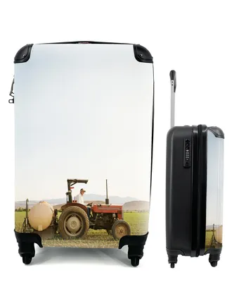 Produktbild von MuchoWow® Koffer Handgepäck Trolley Rollkoffer Kleine Reisekoffer mit 4 Rollen - Traktor - Landwirt - Berg - Cabin Size < 55x40x23 cm & 55x40x20 cm - Fotokoffer - Kabinenkoffer - Boardgepäck - Reise-Box - Reisekoffer - Reisegepäck - Koffer mit Bild - Trolley für Kinder