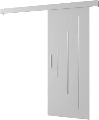 Produktbild von MEBLE KRYSPOL Salwador Y Schiebetür, 90x204 cm, Weiß, Weiß, Silber