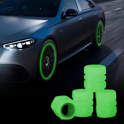 Produktbild von 4x Leuchtende Ventilkappen Auto Grün ABS Universell für Auto Motorrad Fahrrad