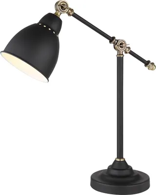 Produktbild von ARTE LAMP LED-Schreibtischlampe für Büro – weiße Metallfassung und -lampenschirm – mit Kabel und Stecker für die Steckdose.Color:Schwarz