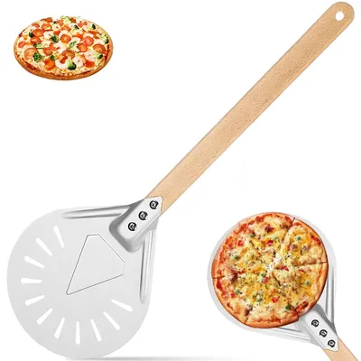 Pizzaschep 17,8 cm, perforiert, Aluminium, Antirutschgriff