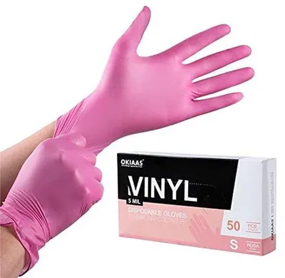 Produktbild von Famanu Einweg-Handschuhe Latexfrei - Rosa, 50 Stück
