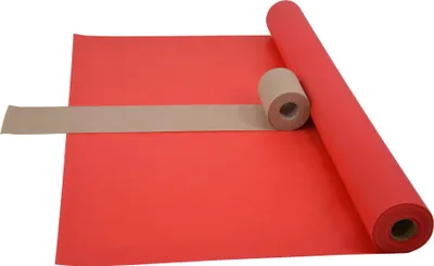 Produktbild von Sensalux Kombi-Set 1 Tischdeckenrolle 1m x 25m rot + Tischläufer 15cm beige