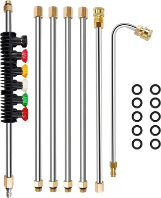 Image de Solidchoice - Extension pour nettoyeur haute pression, avec rallonge de 2,6 mètres et 6 buses