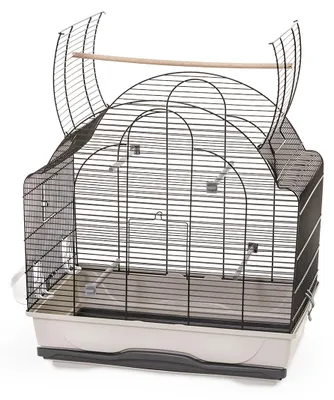 Produktbild von Vogelkäfig Wellensittich Kanarien mit Freisitz Sand/Schwarz 65 cm