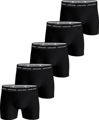 Produktbild von BJÖRN BORG Herren Boxershorts, 5er Pack - Baumwolle Stretch Trunks, Unterhose, Baumwolle, Logobund Schwarz XXL