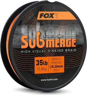 Zdjęcie produktu dla Pleciona lina główna Fox Orange Submerge Sinking 45lb 0,25mm 20,4kg 300m
