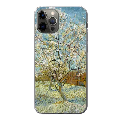 Produktbild von MuchoWow® Handyhülle Schutzhülle Hülle für iPhone 12 Pro Blühender Pfirsichbaum - Vincent van Gogh Silikon Softcase Handy Hülle - Abdeckung