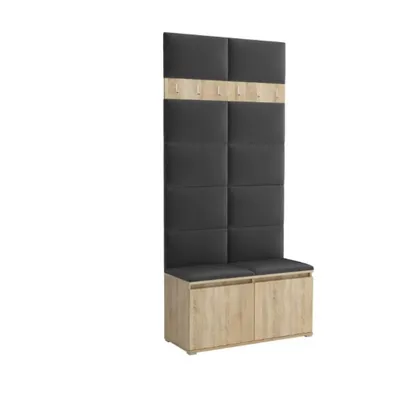 Produktbild von Garderobe LUTON 1 – Farbe SONOMA 16, moderner Schrank 40x100x213 cm, funktionale Lösung für den Flur, Garderobeschrank, Flurmöbel