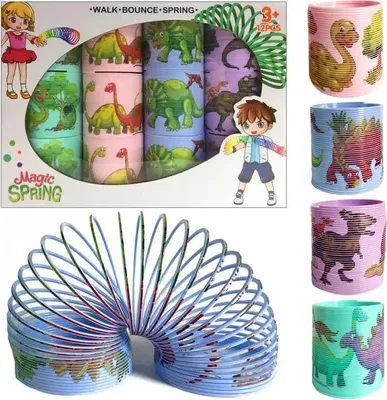 Zdjęcie produktu dla Sprężynka 12Szt Dinozaur A-0298