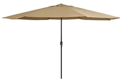 Obrázok produktu pre Slnečník s výškou 390 cm, s ručnou kľukou, s UV ochranou, záhradný slnečník, terasový slnečník, kovový nosník, farba: taupe