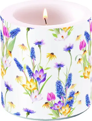 Produktbild von Kerze - klein - Hello spring - Frühlingsblumen