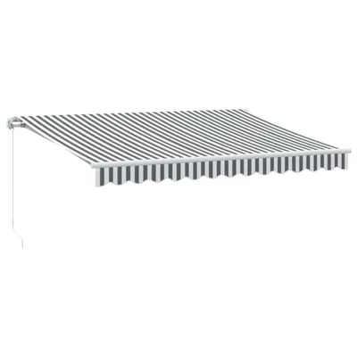 Produktbild von Markise mit LED-Beleuchtung Manuell Anthrazit & Weiß 350x250 cm