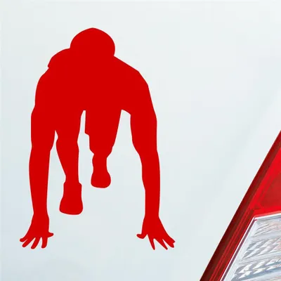 Produktbild von Auto Aufkleber Läufer Marathon 100m Sprinten Jogger Laufen 10x7 cm Rot Sticker Heckscheibenaufkleber
