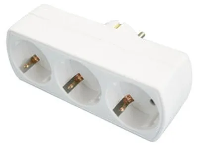 Imagen del producto de Adaptador con 3 enchufes de 4,8 mm, 16 A, en blíster