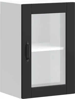 Produktbild von vidaXL Küchen-Hängeschrank mit Glastür Porto Schwarz