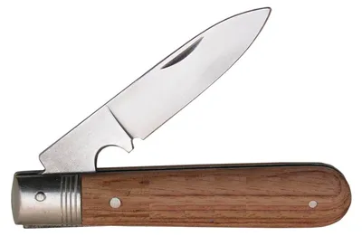 Produktbild von Dönges Kabelmesser 1- teilig mit Holzgriff , Klinge mit integriertem Schaber