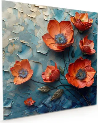Produktbild von Küchenrückwand Spritzschutz Glas mit Motiv Blumenmeer 40 x 40 cm