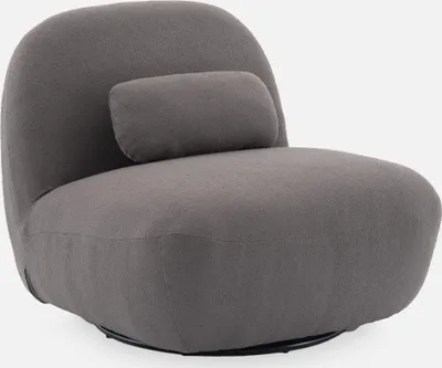 Produktbild von sweeek - 360°-Drehsessel mit strukturiertem Bouclé-Bezug - Grau