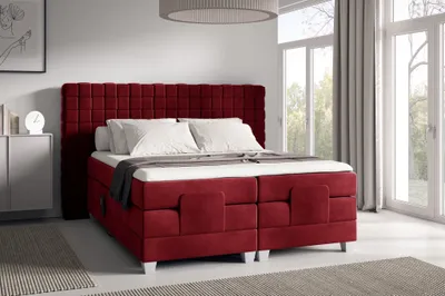 Produktbild von Boxspringbett Elektrisch Bett VIDAL 120x200cm in Stoff Fresh Rot