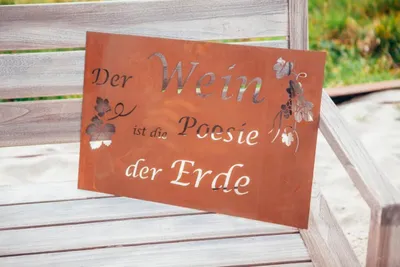 Produktbild von Edelrost Gedichttafel "Wein und Poesie"