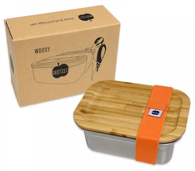 Produktbild von Brotzeit Lunchbox mit Bambusdeckel 600ml Edelstahl