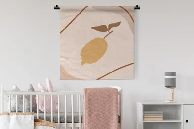 Produktbild von MuchoWow® Wandteppich Wandbehang Sommer - Zitrone - Abstrakt 90x90 cm Tapisserie Dekoration Wandtuch - Wandaufhänger