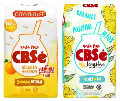 Imagen del producto de Yerba Mate Cbse Silueta Naranja y Jengibre, 2 unidades de 500g, total 1kg