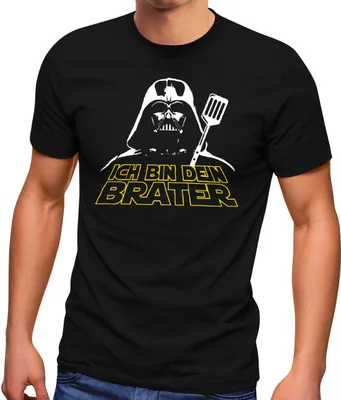 Produktbild von Herren T-Shirt Grillen Ich bin dein Brater lustige Sprüche Sternenkrieger Film ParodieFun-Shirt Spruch lustig Moonworks® schwarz L