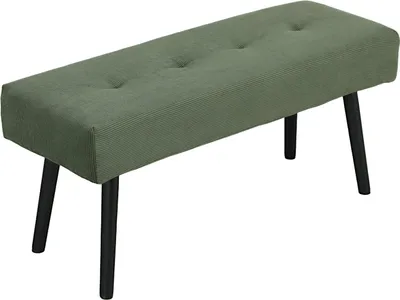 Produktbild von Sitzbank Polsterbank mit Cordbezug, Bettbank mit Metallbeine, Schuhbank 100 x 36 x 45 cm Grün